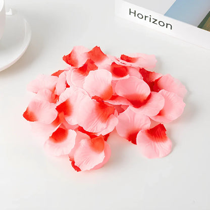 Pack of 100 high-quality silk simulated rose petals, 5cm size, in colours like rose red for wedding room scenes