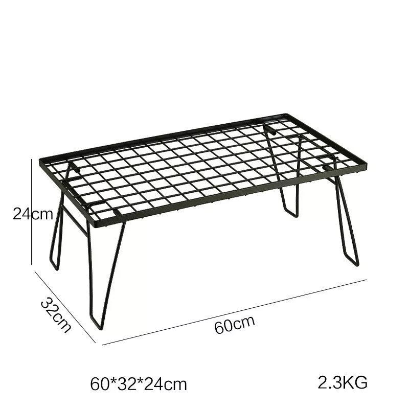 Iron folding table for outdoor camping and picnics, foldable design with durable iron construction