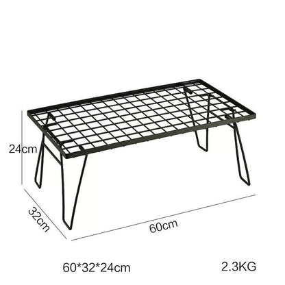Iron folding table for outdoor camping and picnics, foldable design with durable iron construction