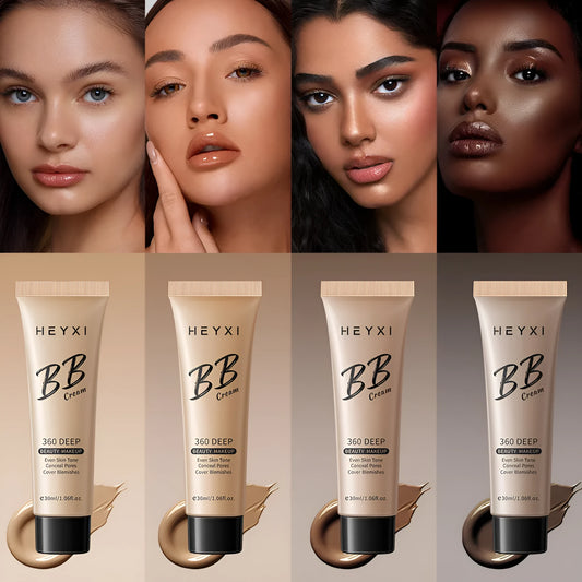Waterproof and sweatproof BB cream in four shade options 01, 02, 03, 04