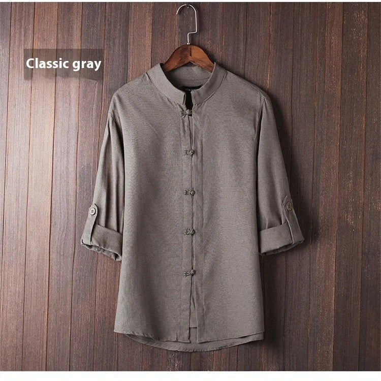 Men's vintage linen shirt in various colors and sizes for a stylish, comfortable look