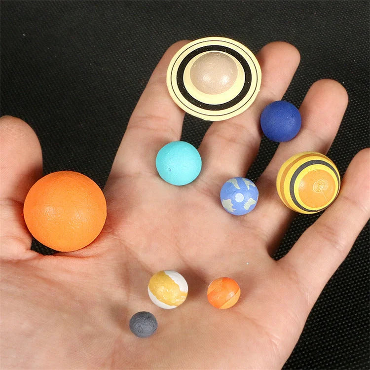 Wooden solar system model for education and decoration, includes all planets