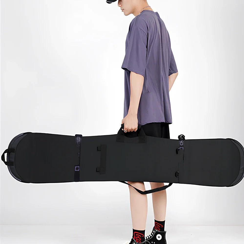 Black Dumpling Skin Snowboard Protective Cover with Green Ribbon for 80-169cm Boards, SBR Material