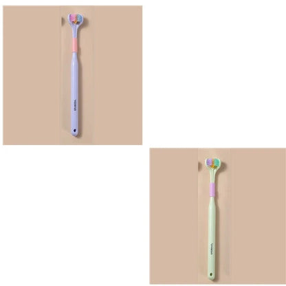 Soft Bristle Tri-Angle Toothbrush with customizable features for deep cleaning and travel convenience