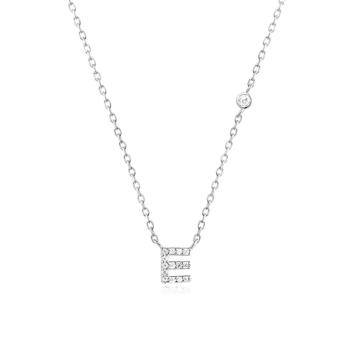 Custom Initial Necklace with sparkling CZ pendant, available in gold or silver finish