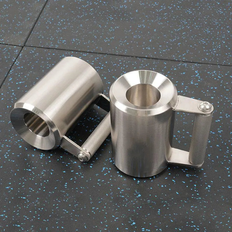 Stainless steel dumbbell cup cast iron overload weight 8kg silver dumbbell accessory for weightlifting strength training Olympic barbell adjustable