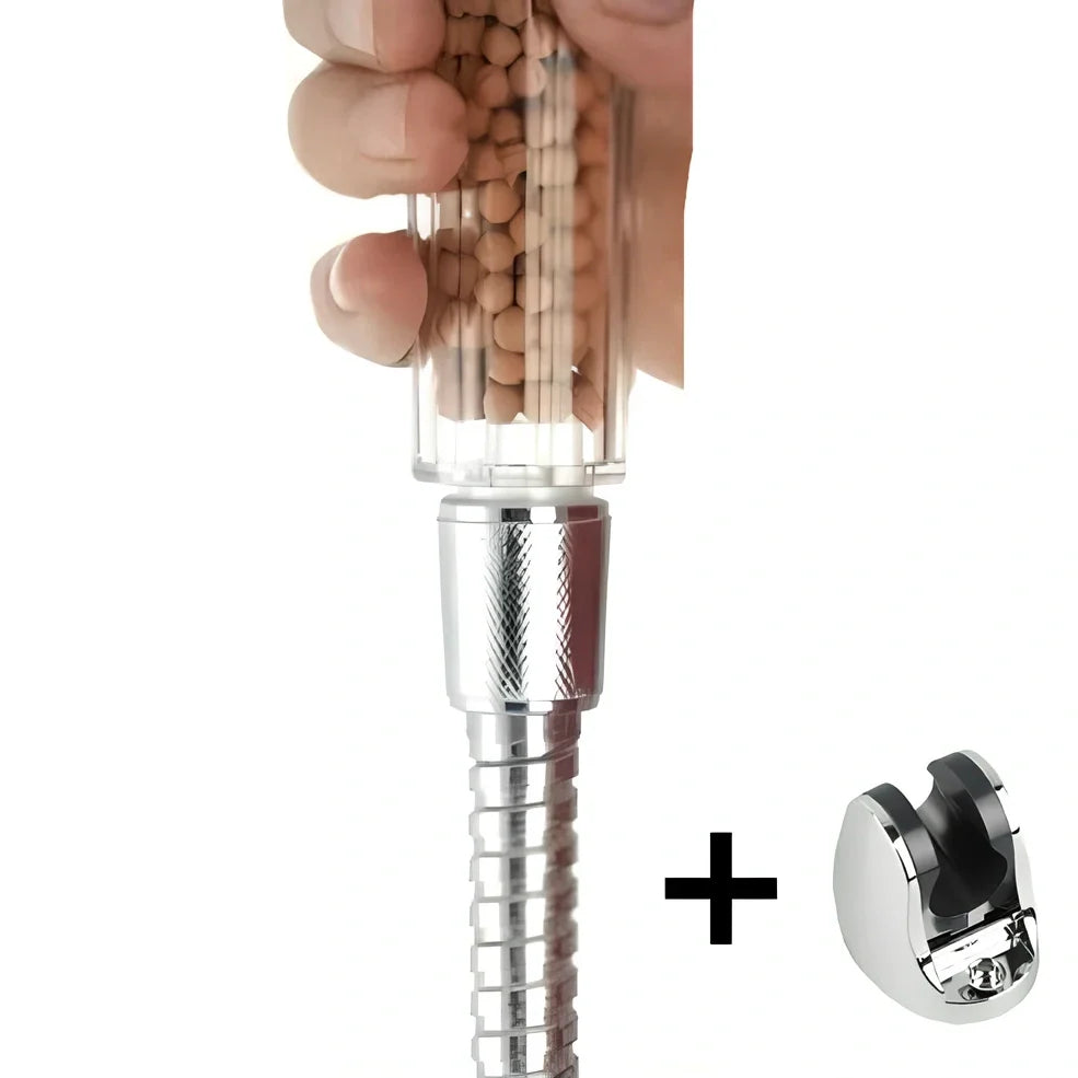 Hand-held negative ion shower nozzle with pressure boost function and multiple configuration options