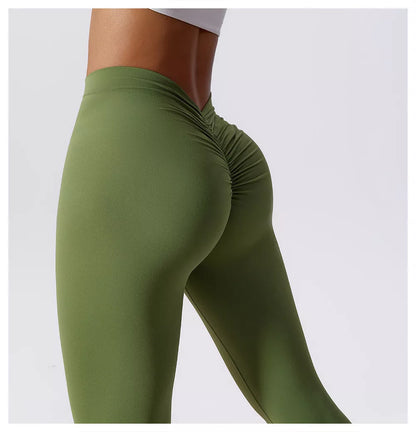 Women's slim yoga fitness pants with hip-lifting design in various colors