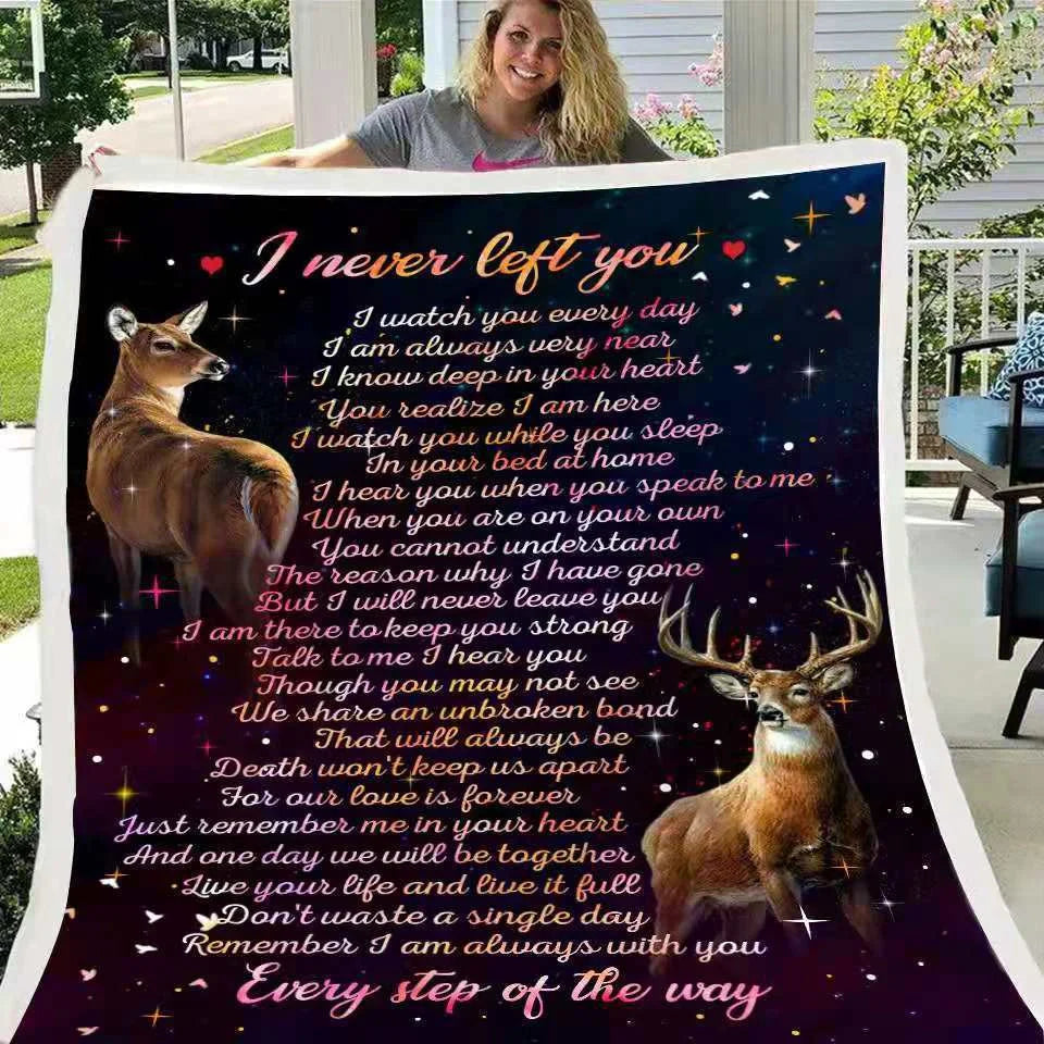 Digital printed letter to daughter blanket with lamb velvet flannel, personalized gift