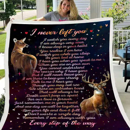 Digital printed letter to daughter blanket with lamb velvet flannel, personalized gift