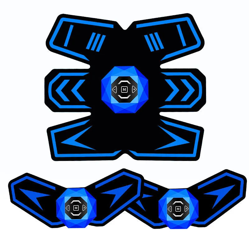 Eight-piece abdominal waist reduction massage patch set in a choice of colours including black and blue.