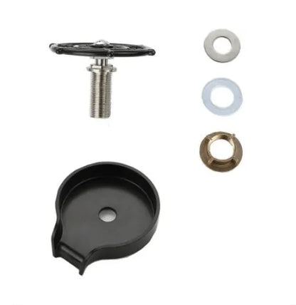 Stainless steel automatic glass washer with black ABS base and copper hose for high-pressure cleaning