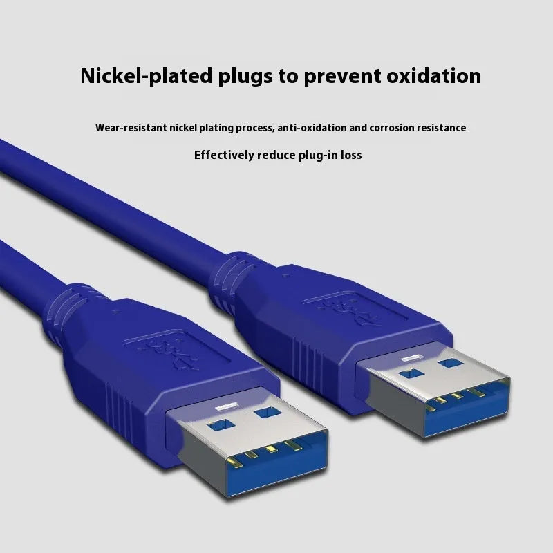 USB 3.0 data cable with nickel-plated connectors for connecting mobile hard disk boxes to computers