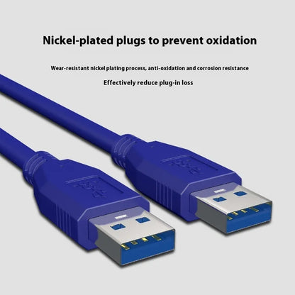 USB 3.0 data cable with nickel-plated connectors for connecting mobile hard disk boxes to computers