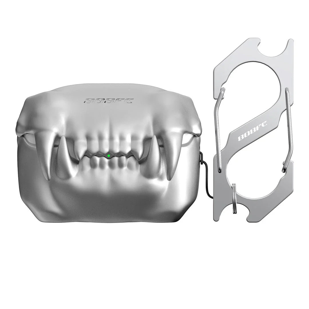 Creepy Teeth Wireless Earphone Cover for AirPods Pro in Fluorescent Green Bone, Bone White, and Carbon Black colors