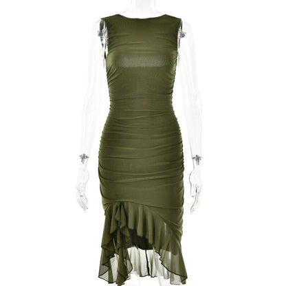 Slim, sleeveless mini dress in various colors, perfect for summer parties and clubs