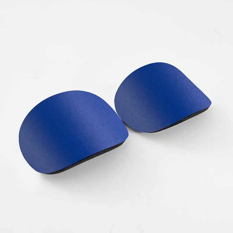 PU mini shin guards for football and running sports in black and blue colours