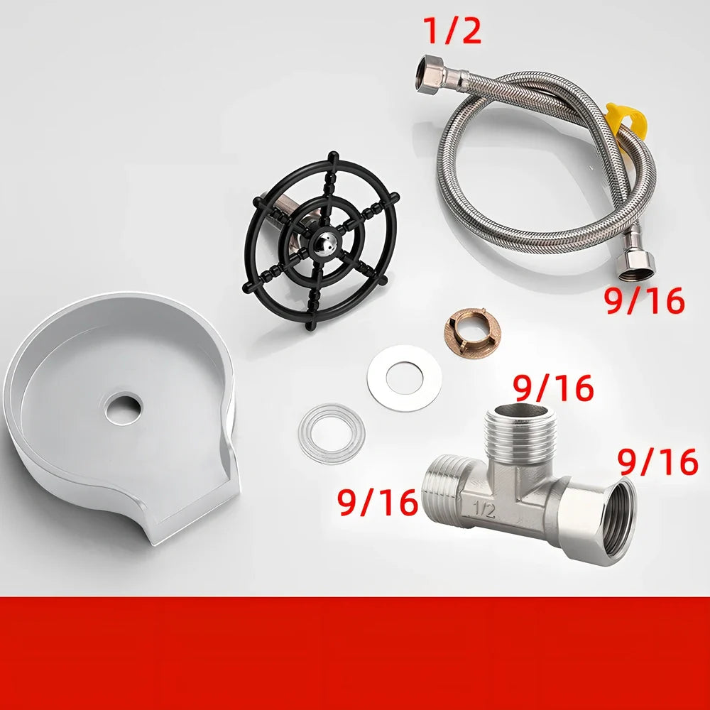 Small stainless steel faucet with automatic high-pressure cup washer for household sink installation