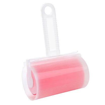 Washable lint roller in blue, green, pink, or yellow with reusable adhesive for pet hair removal