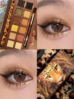 Explorer Twelve-colour Animal Eye Shadow Plate showing 12 pressed powder shades in a compact