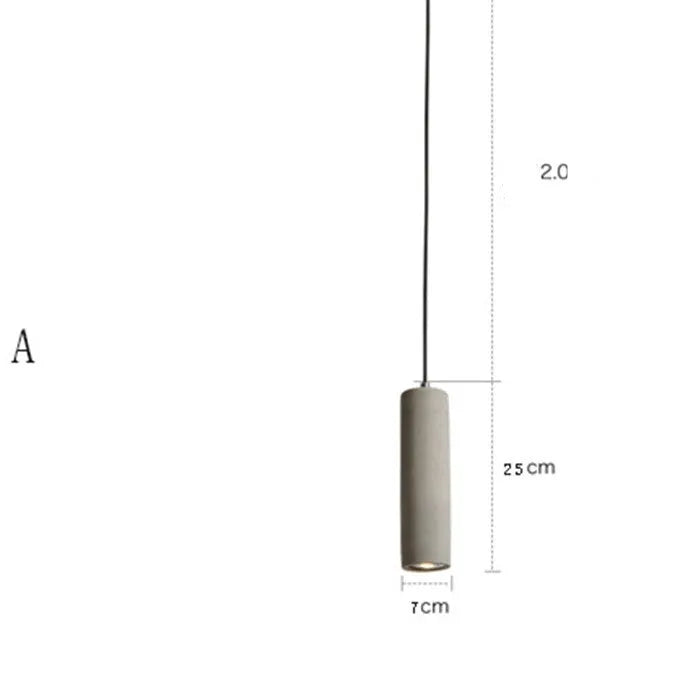 Marble cement rod chandelier with adjustable hanging height for living room or commercial lighting