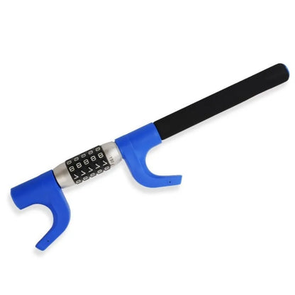 Alloy steel car steering wheel anti-theft U-lock with password mechanism in black, blue or red
