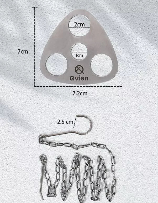 Stainless steel triangle hanging pot support for camping with adjustable chain