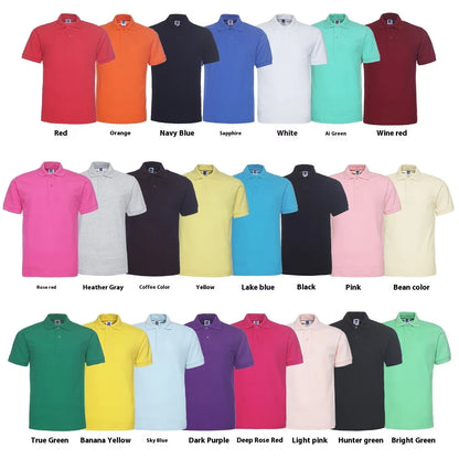 Solid colour short sleeve polo shirt in cotton blend fabric, plus size loose fit for summer wear