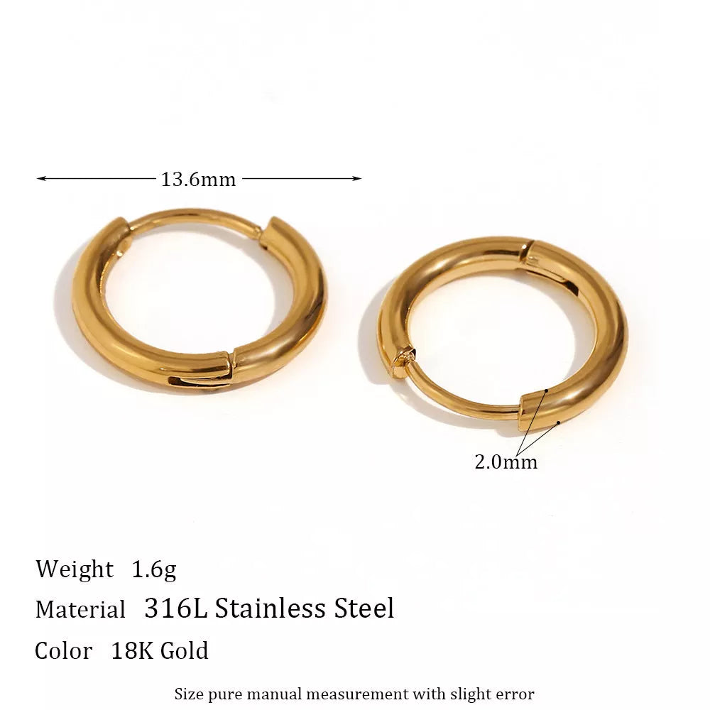 Stainless steel plated 18K ear hoop jewelry for women in golden and silver finishes