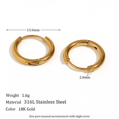 Stainless steel plated 18K ear hoop jewelry for women in golden and silver finishes