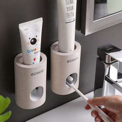 EcoCo Single Toothpaste Dispenser 2-Pack in modern design, compact size 15-18cm