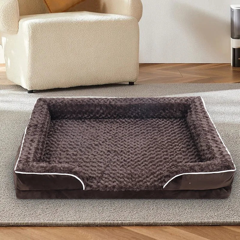 Waterproof washable dog kennel pad in light grey, dark grey, and coffee brown colours