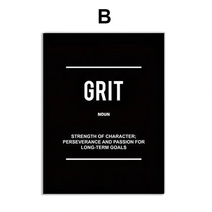 Frameless canvas wall art with inspirational quotes in various sizes from 15cm to 90cm