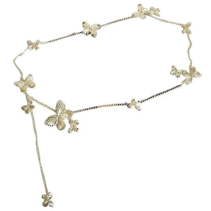 Women's gold butterfly waist chain with alloy construction and 104cm length