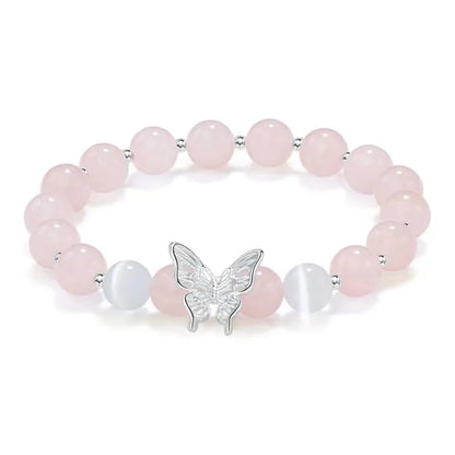 Women's handmade crystal bracelet with princess bow design and butterfly colour options