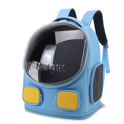 Outdoor portable cat backpack in nylon, medium hard, large capacity for cats up to 9kg, solid colour