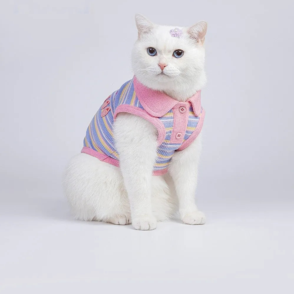 Pink purple vest for small dogs with weight-based sizing from XXS to XXL for autumn weather