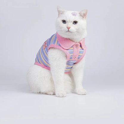 Pink purple vest for small dogs with weight-based sizing from XXS to XXL for autumn weather