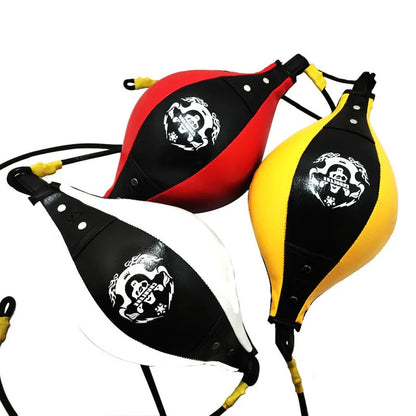 Black and red diamond pattern PU boxing speed ball with elastic hanging cord for training