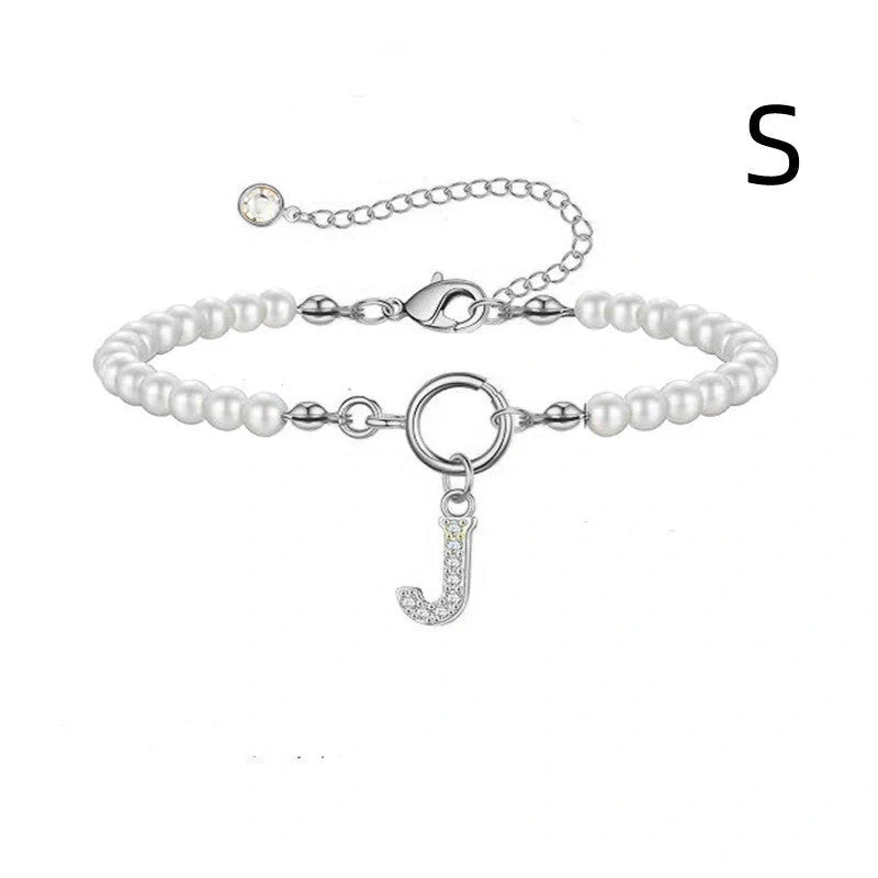 2024 fashion initial pearl bracelet for women with toggle clasp