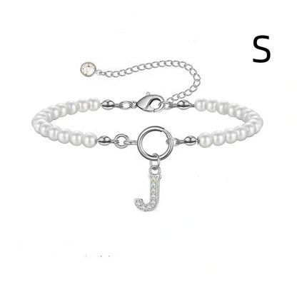 2024 fashion initial pearl bracelet for women with toggle clasp