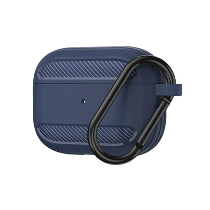 Carbon fibre pattern TPU clamshell case for AirPods in black, red, blue, grey, pink or apple green