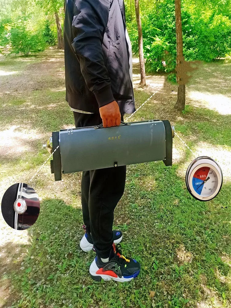 Outdoor Portable Smokeless Vacuum Oven Grill with silver finish and compact design