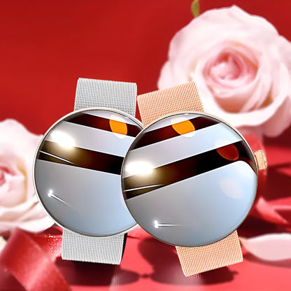 Smart watch for women with circular colour screen and metal wrist strap