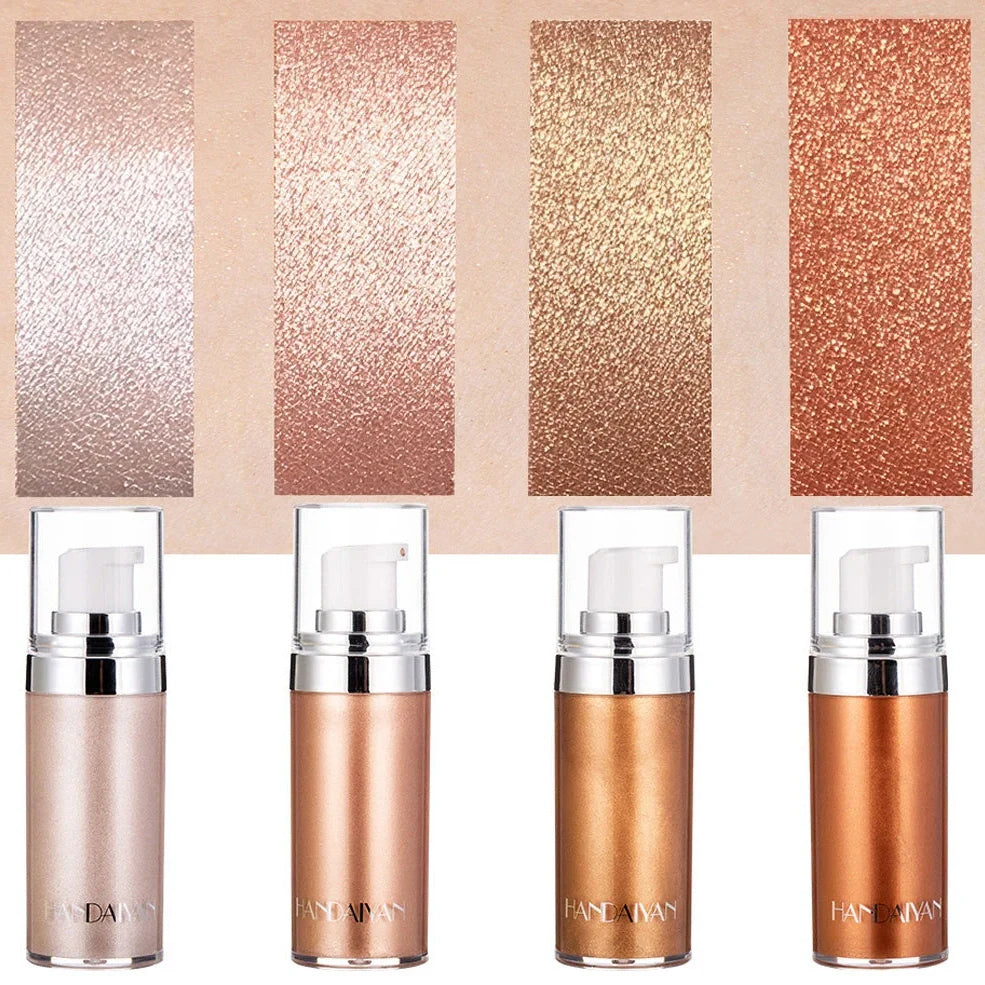 Liquid highlighter makeup bottle with 20ml capacity for face and body application