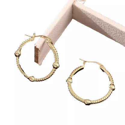 Retro geometric big ear rings in gold, silver, and rose gold with a 1.5-inch diameter