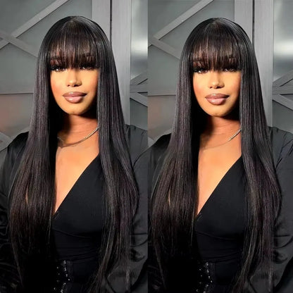 Women's natural colour human hair full-mechanism wig showing length and density options