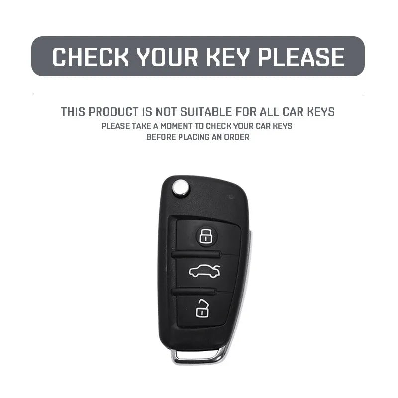 Carbon fibre style car key cover with a mirrored surface element, shown in black and white.