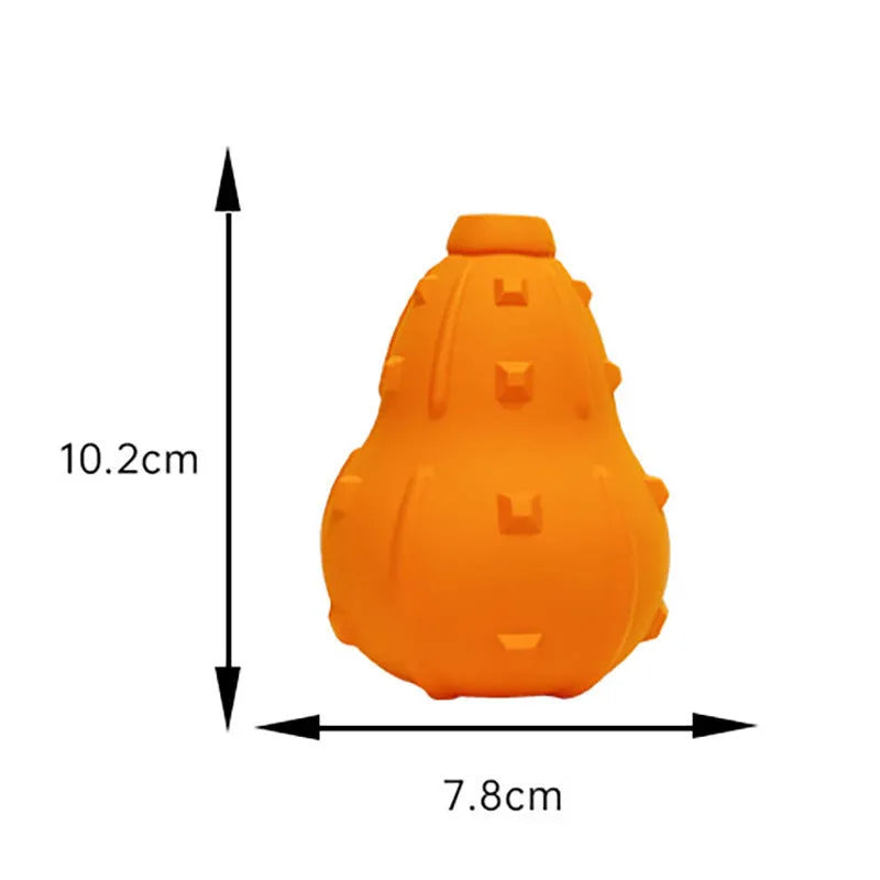 Stuffable dog toy with hollow interior for treats, natural rubber and cotton construction, 30cm length, for small medium breeds