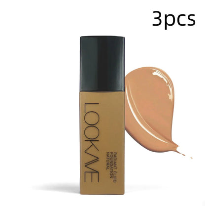 LOOKAVE Matte Liquid Foundation bottle, 21g net content, shown in ivory white shade.